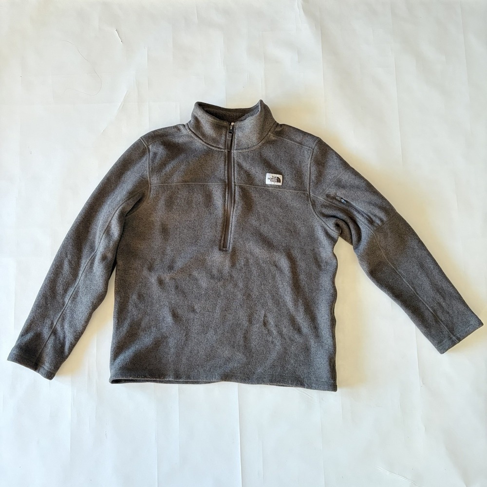 The North Face Gordon Lyons 1/4 Zip Jacket Mens L Green Fleece Pullover Outdoors